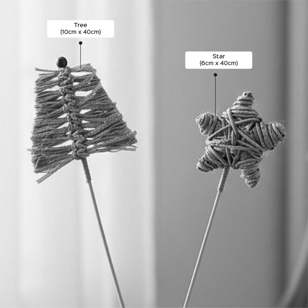 2 Pc | Handmade Merry Star And Frill Tree Sticks