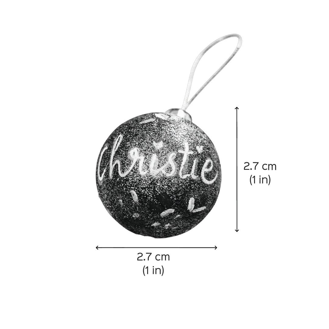 Personalized Sparkle Large Ball Ornaments For Christmas Tree Decoration | Set Of 2