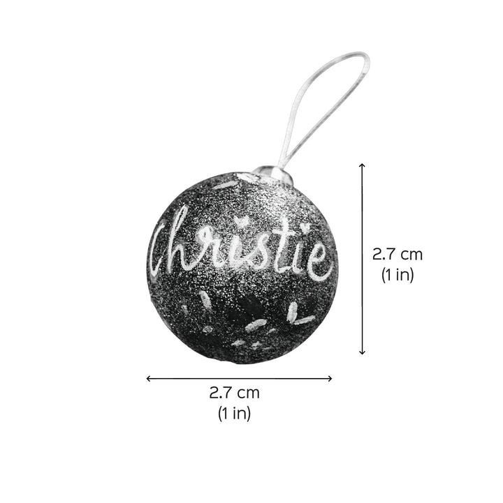 Personalized Sparkle Large Ball Ornaments For Christmas Tree Decoration | Set Of 2