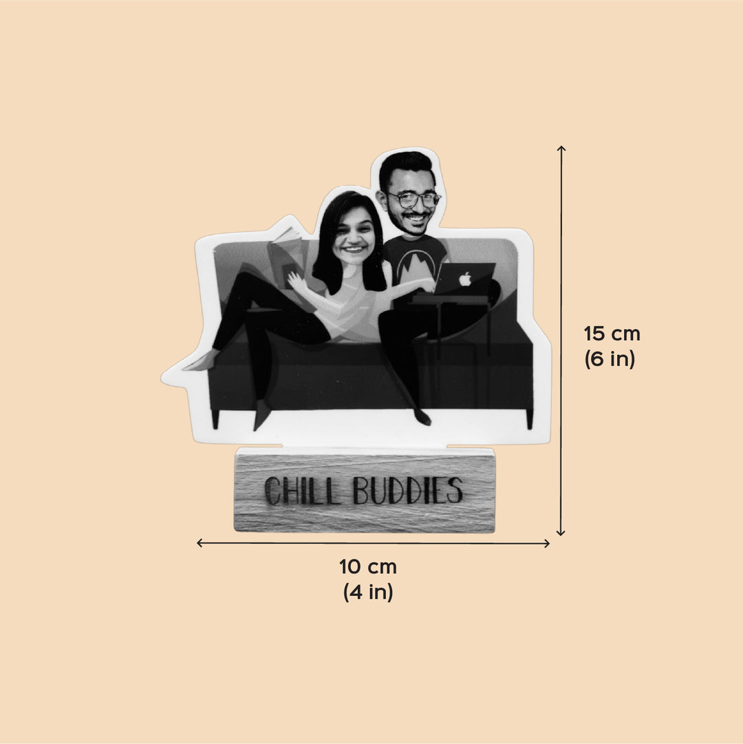 Photo Personalized Best Friends Acrylic Caricature Cutout