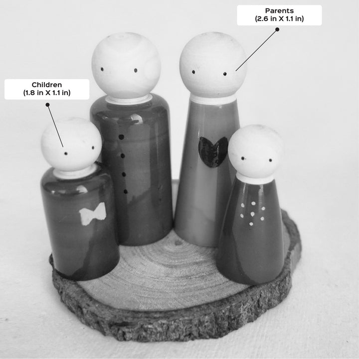 Wooden Family Doll Set | Handmade Etikopakka Pretend Play Toy | 2+ Years