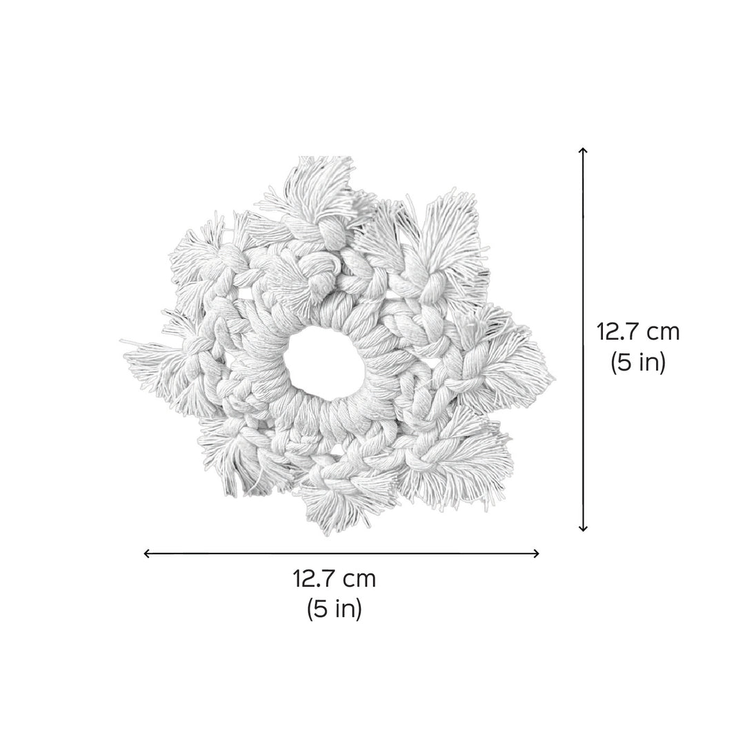 Handmade White Snowflake Macrame Ornament For Christmas Tree Decoration