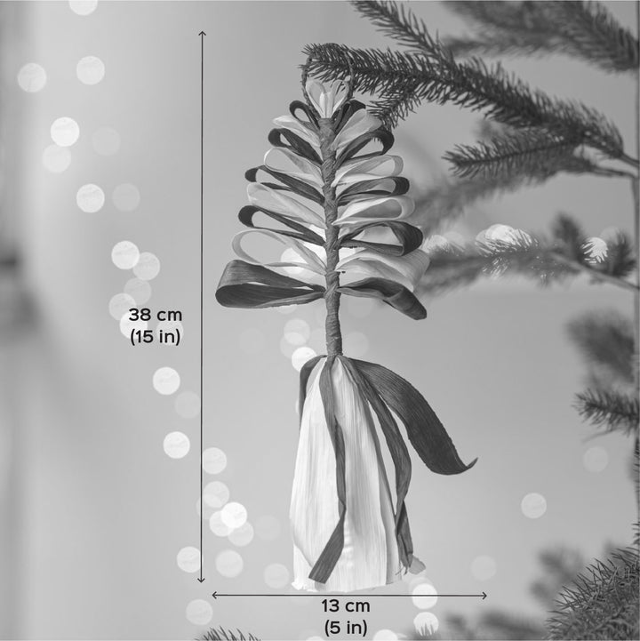 2 Pc | Handmade Ecofriendly Corn Husk Christmas Ornament