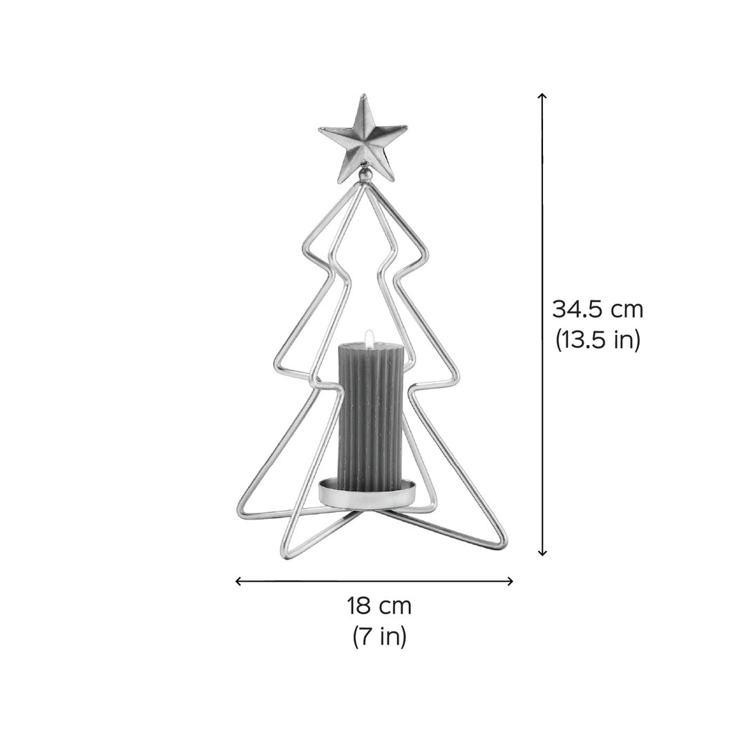 Handmade Small Christmas Tree Metal Candle Holder For Christmas Table Decoration