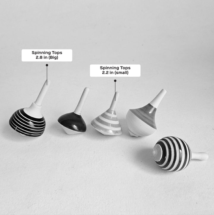 Wooden Spinning Tops Set | Handmade Etikopakka Skill Toy | 3+ Years