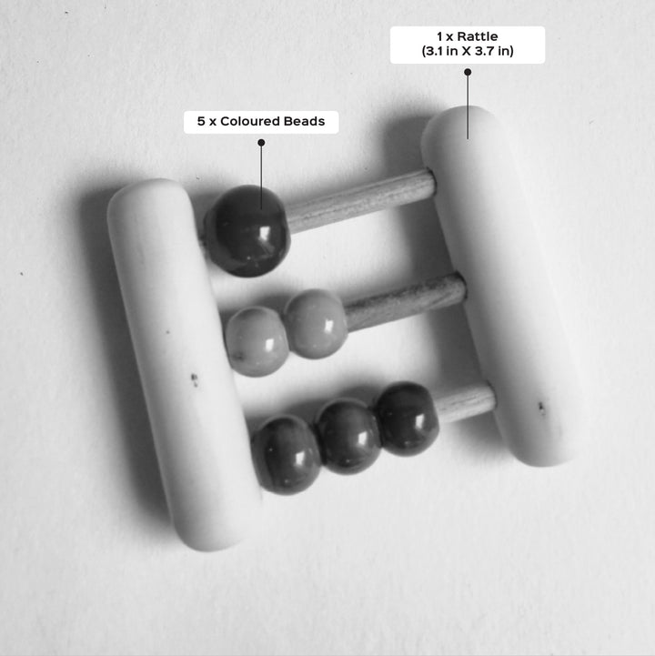 Wooden Mini Abacus Rattle | Handmade Etikopakka Learning Toy | 0–2 Years