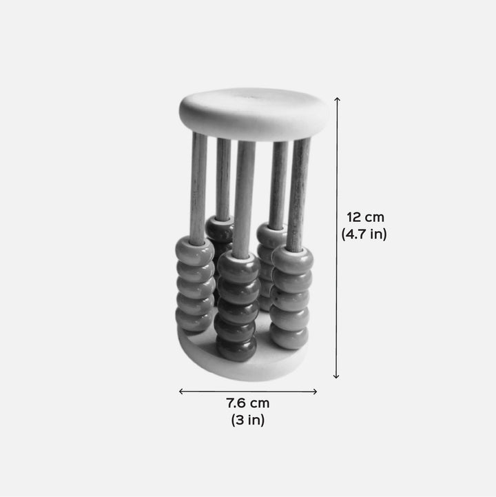 Wooden Abacus Rolling Rattle | Handmade Etikopakka Sensory Toy | 0–2 Years