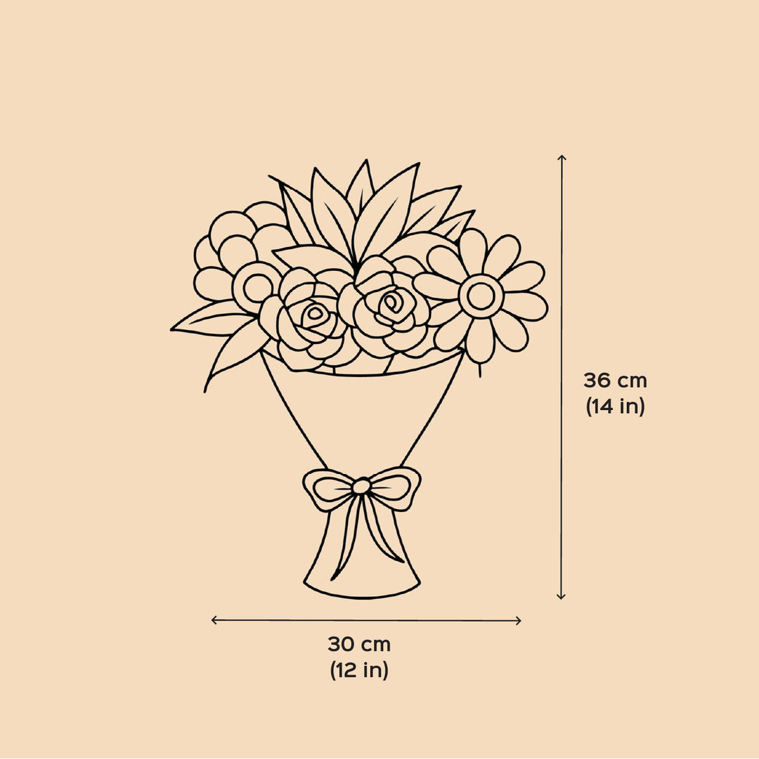 Handmade Crochet Sunflower Bouquet With Lights | Includes Photo & Greeting Card