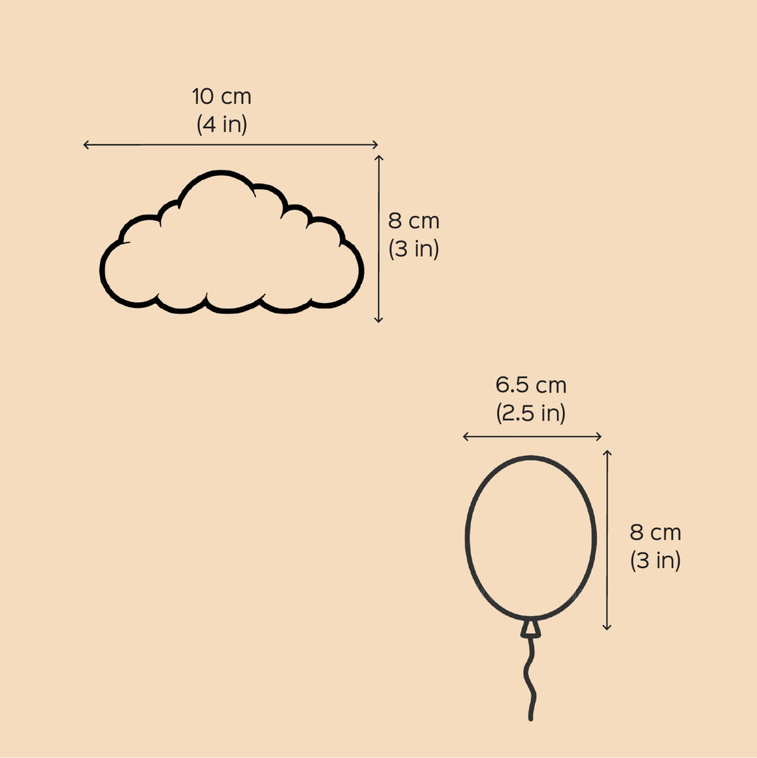 Gubbare Balloons Theme Birch Wood Baby Milestone Markers For Newborn Photoshoot