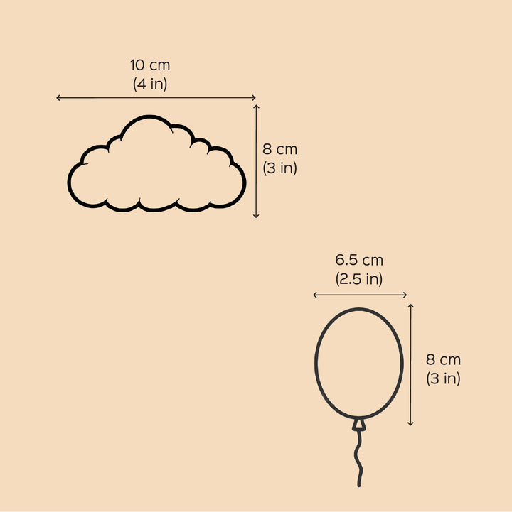 Gubbare Balloons Theme Birch Wood Baby Milestone Markers For Newborn Photoshoot