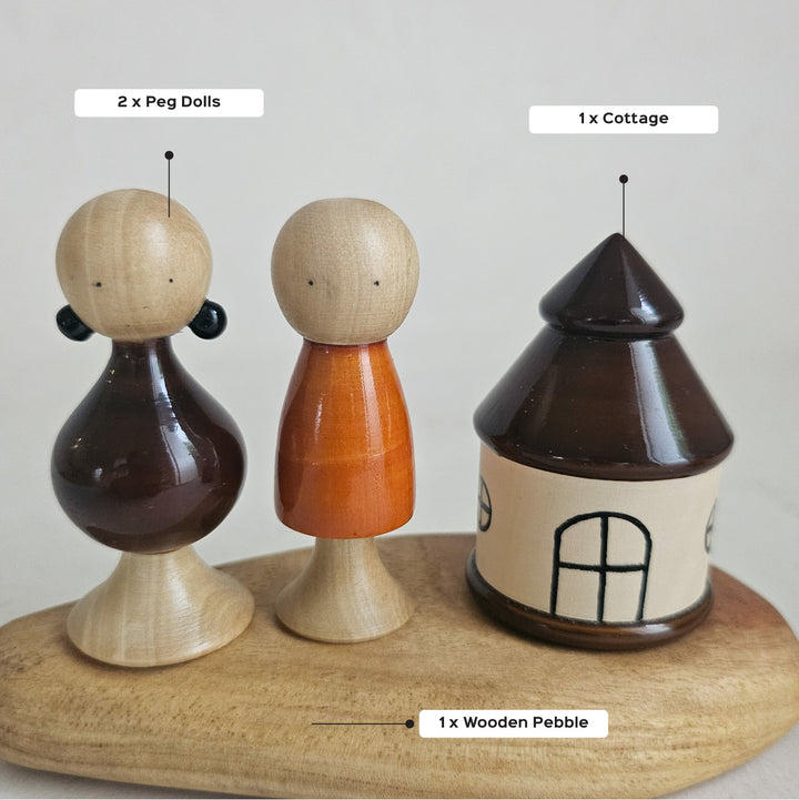 Wooden Cottage Handmade Etikopakka Play Set | Imaginative Toy | 2+ Years