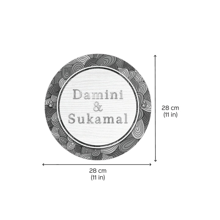 Personalized Round Multicolour MDF Wood Name Plate