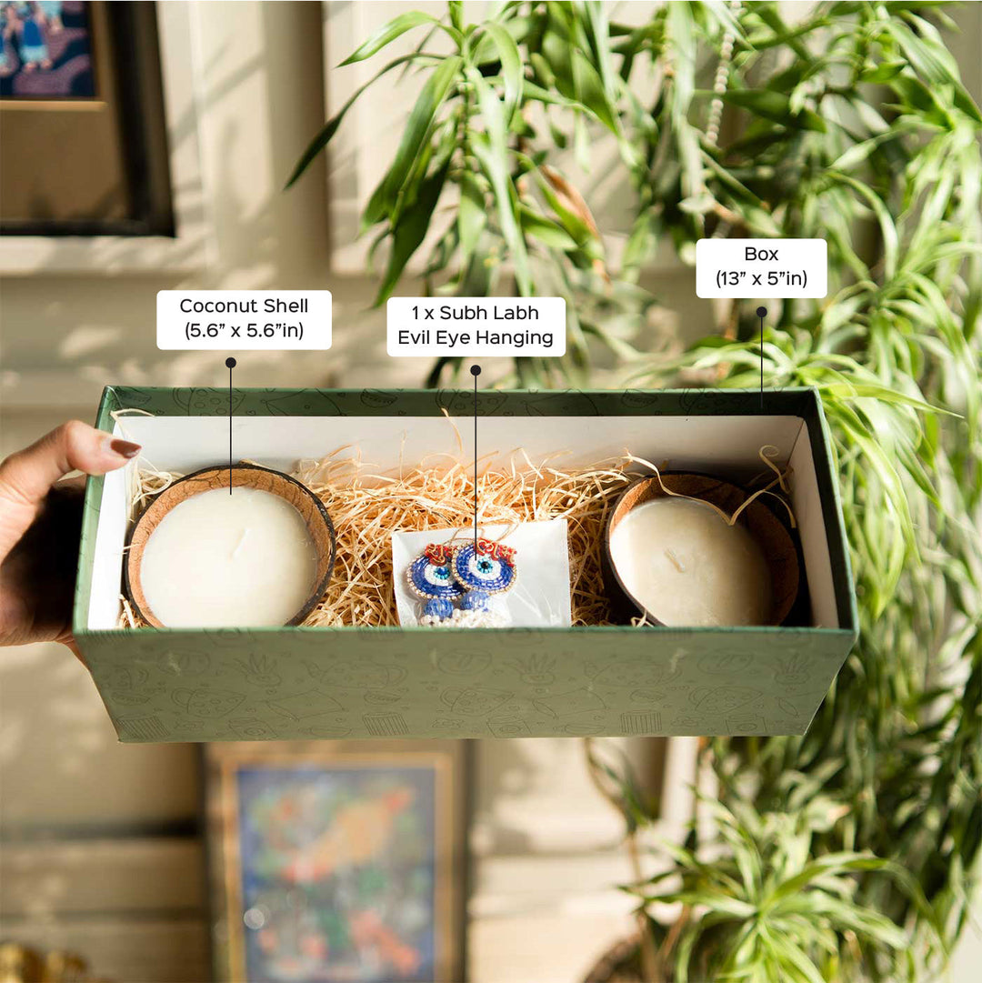 Premium Coconut Shell Scented Candles | Set Of 3