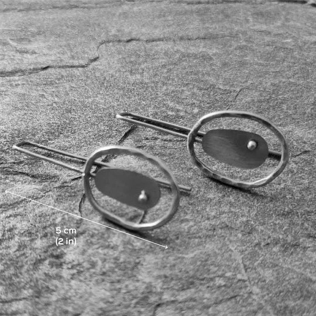 Handmade Oval Affinity Brass Earrings