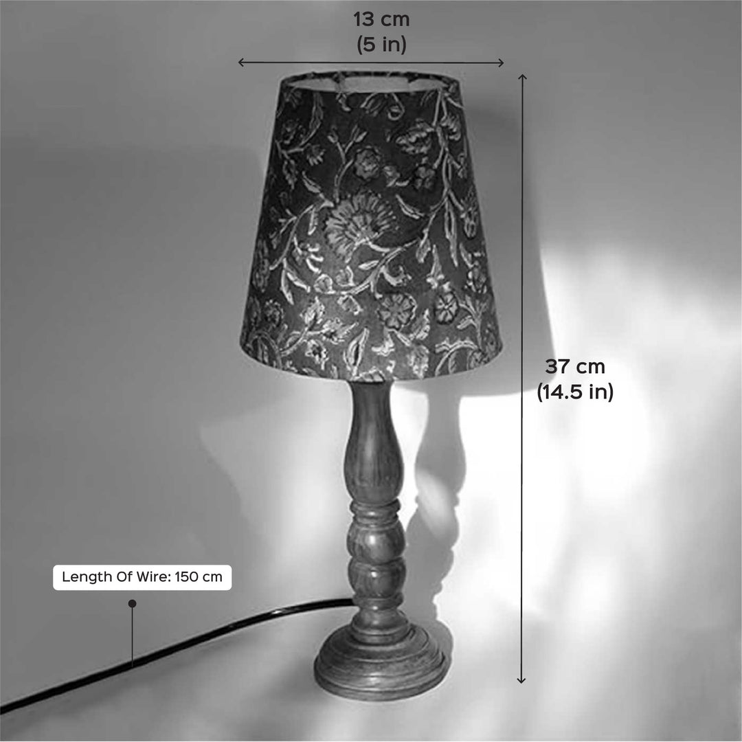 Handmade Orange Floral Design Fabric Table Lamp