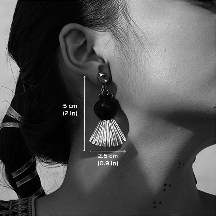 Contemporary Handmade Pot With Drapping Design Brass Earrings | 22K Gold Plated