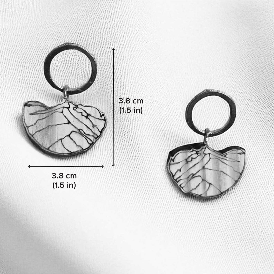 Handmade Mountain Hoop Wooden Earrings