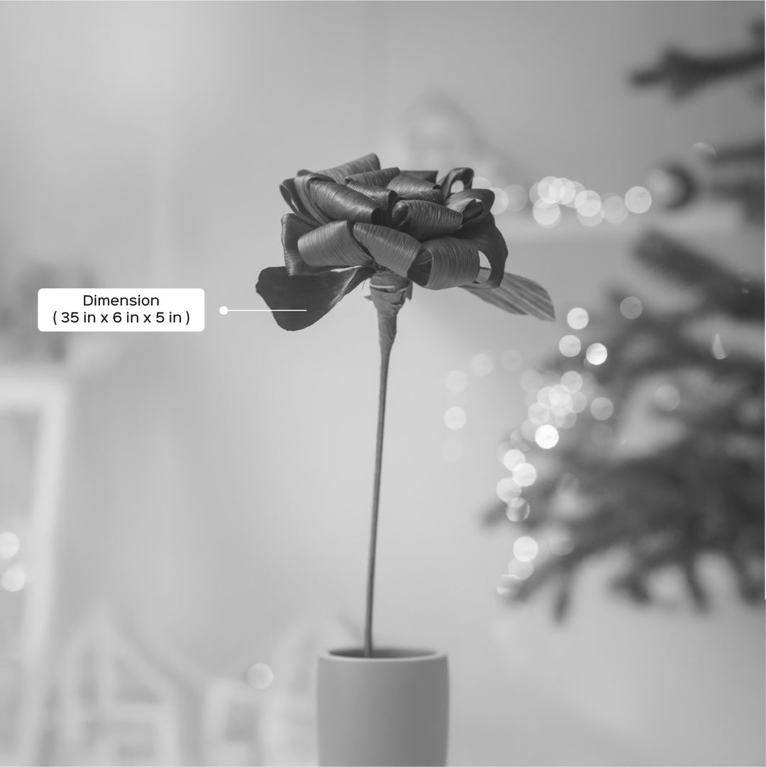 1 Pc | Handmade Ecofriendly Corn Husk Red Rose Artificial Flower