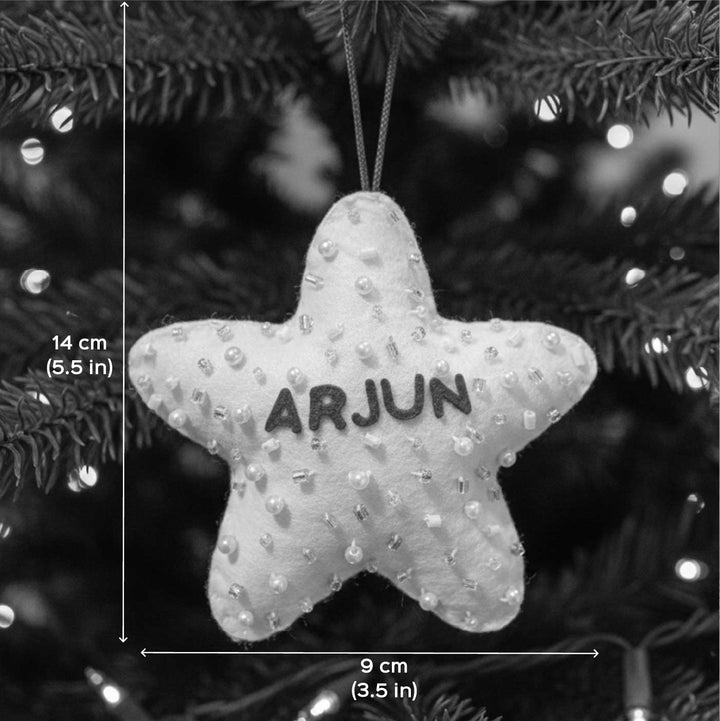 Personalized Handmade Felt Shining Star Christmas Ornament