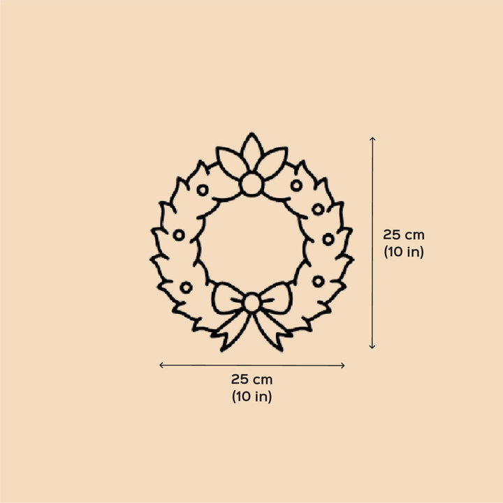 White Shola Mistletoe Christmas Wreath With Lights