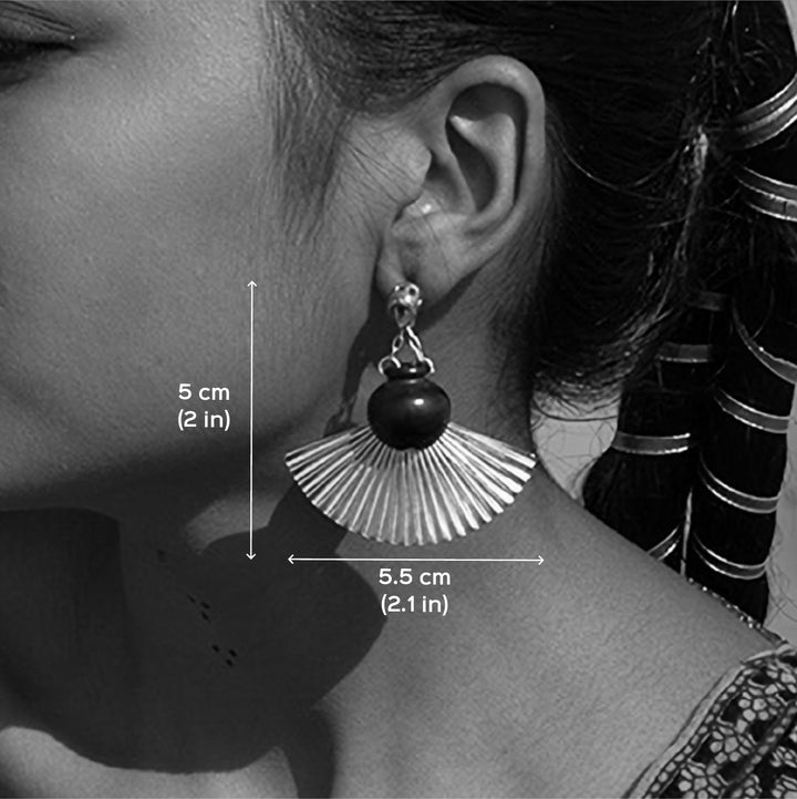 Contemporary Handmade Pot With Big Drapping Design Brass Earrings | 22K Gold Plated