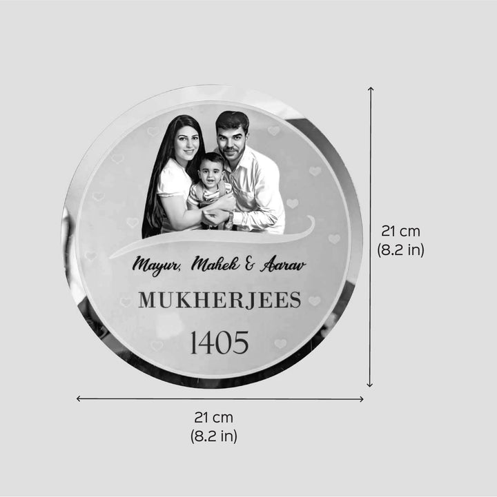Photo Personalized Round Blue Acrylic Name Plate