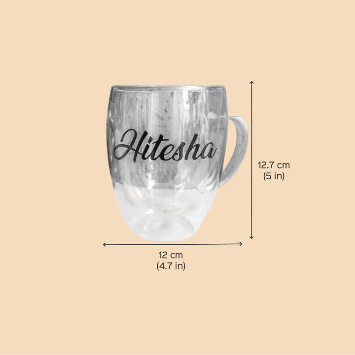 Personalized Sleek Large Glass Mug