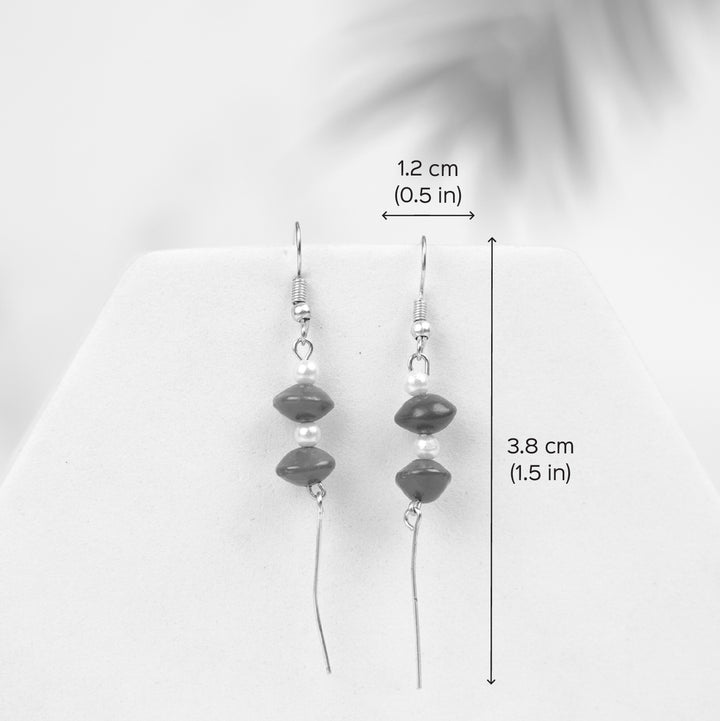 Handmade Beaded Red two - Step Design Gunj Seed Earrings