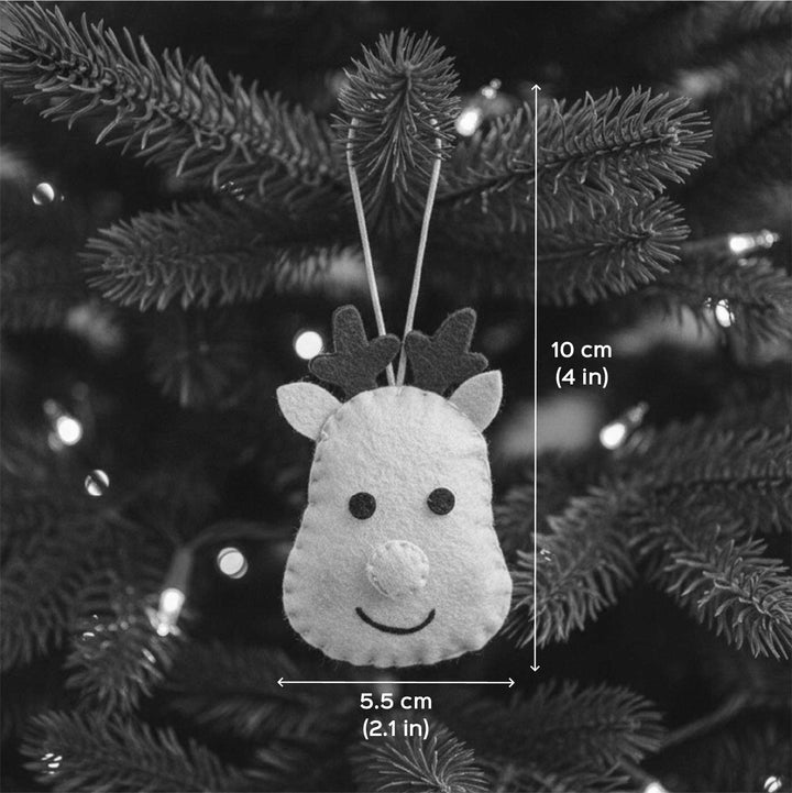 Handmade Felt Reindeer Face Christmas Ornaments