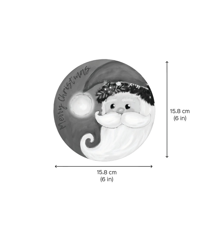 Hand-Painted "Santa Has A Light" Mdf Wood Tealight Holders For Christmas Decoration