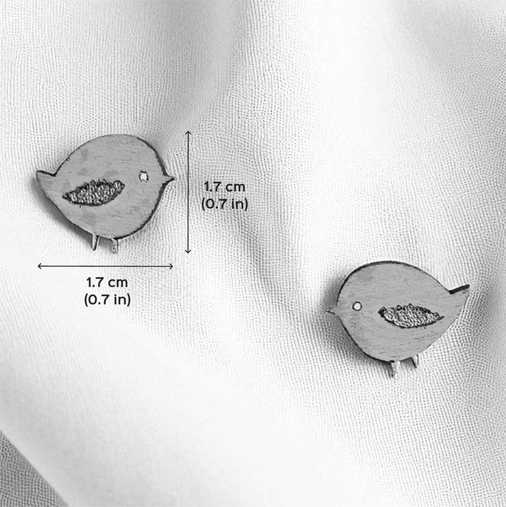 Handmade Green Bird Wooden Earrings