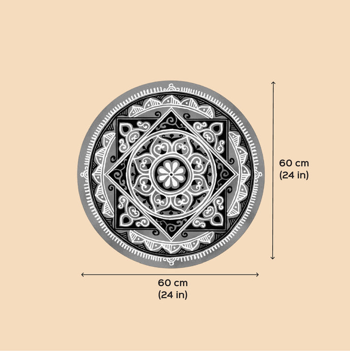 24 x 24 Inch | Hand-Painted Iraya Circle Canvas Reusable Rangoli Mat