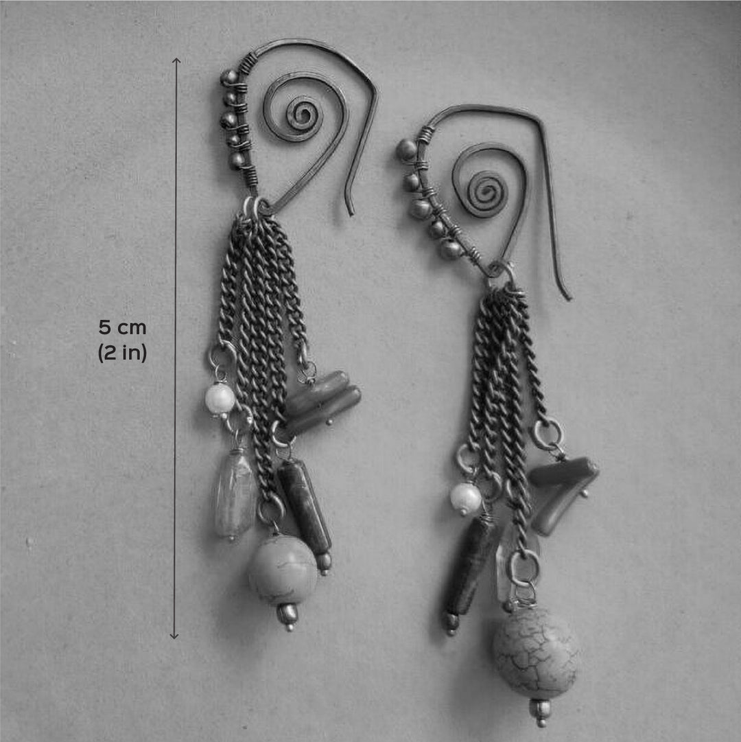 Handmade Wire Wrapped Brass Earrings
