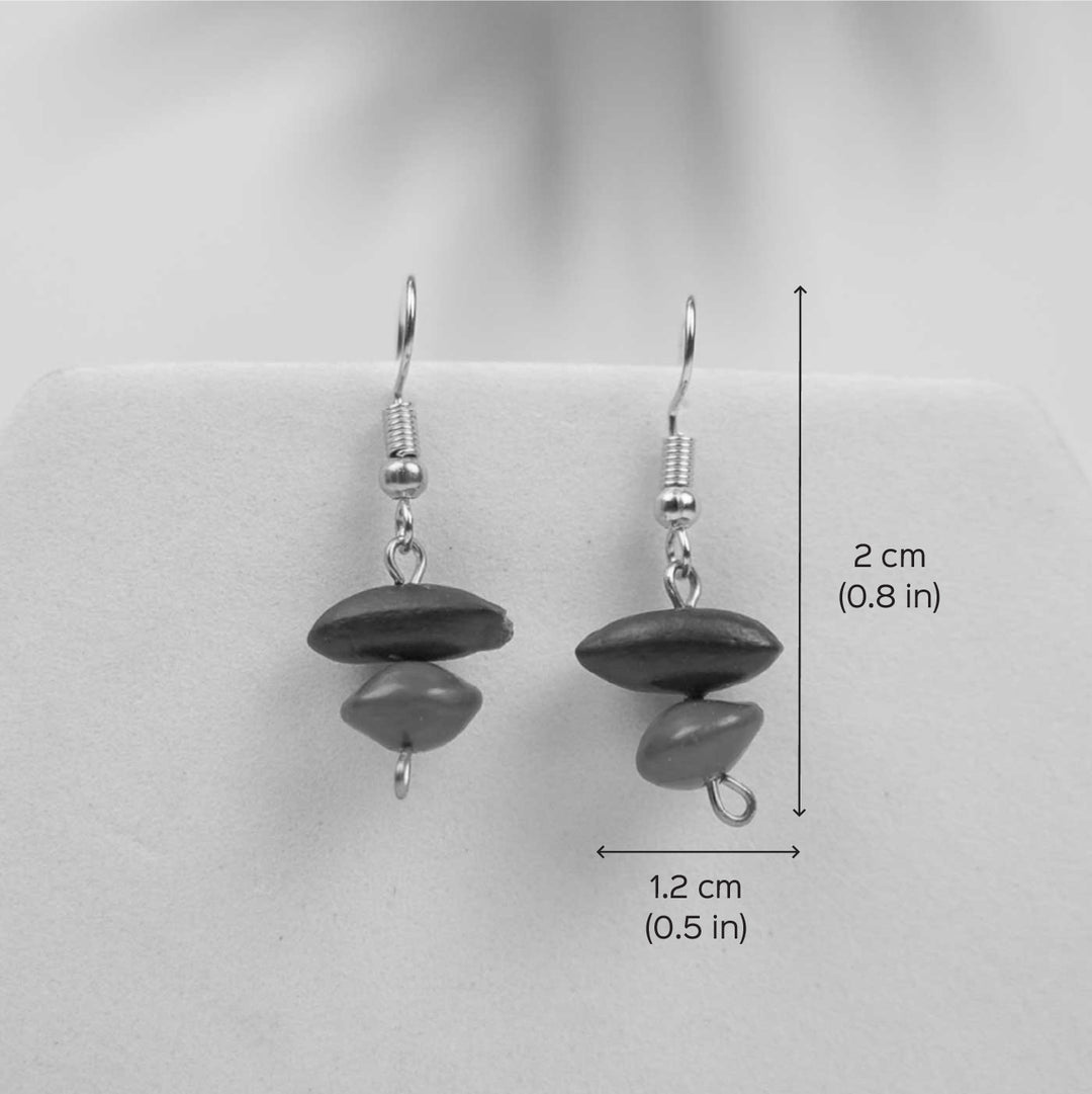 Handmade Red & Brown Gunj Seed Earrings