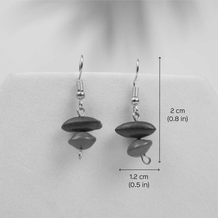 Handmade Red & Brown Gunj Seed Earrings
