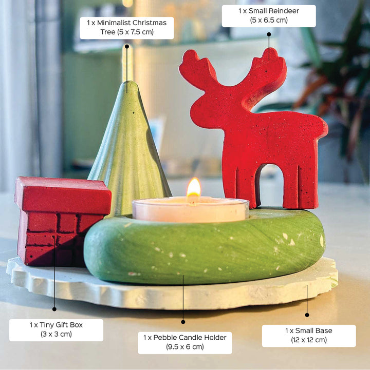 Handmade Tiny Tinsel Concrete Gift Hamper | Xmas Gifting Ideas | Set Of 5