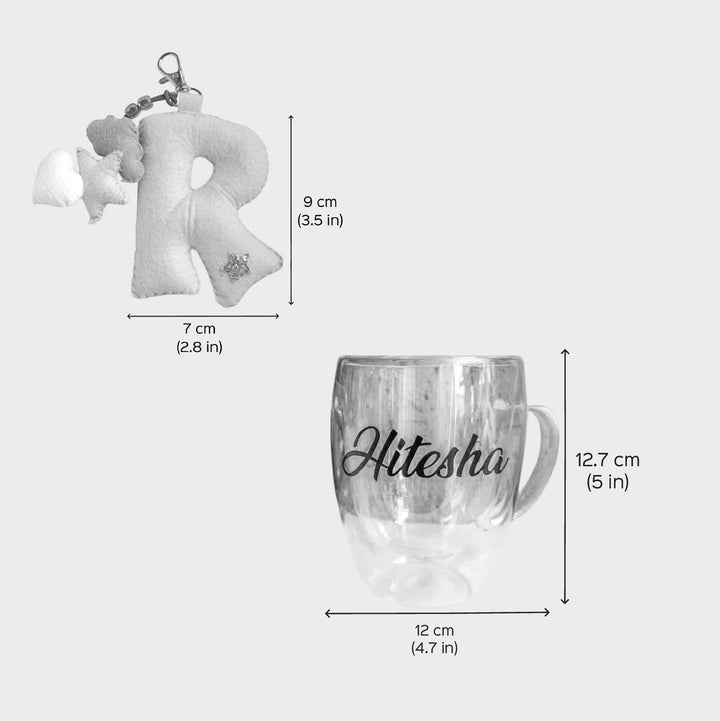 Personalized Initials Felt Keychain & Cup