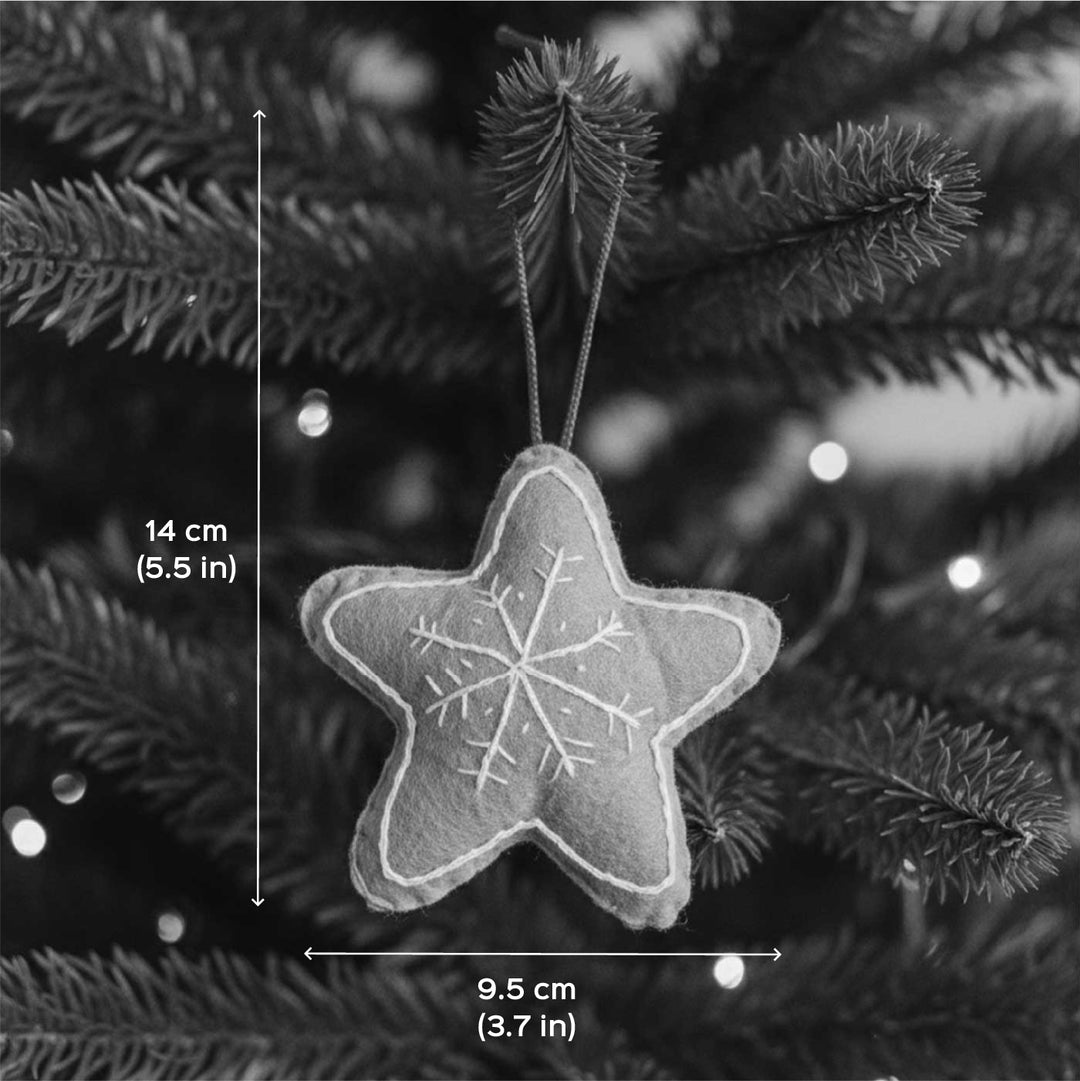 Handmade Felt Snowflake Star Christmas Ornaments