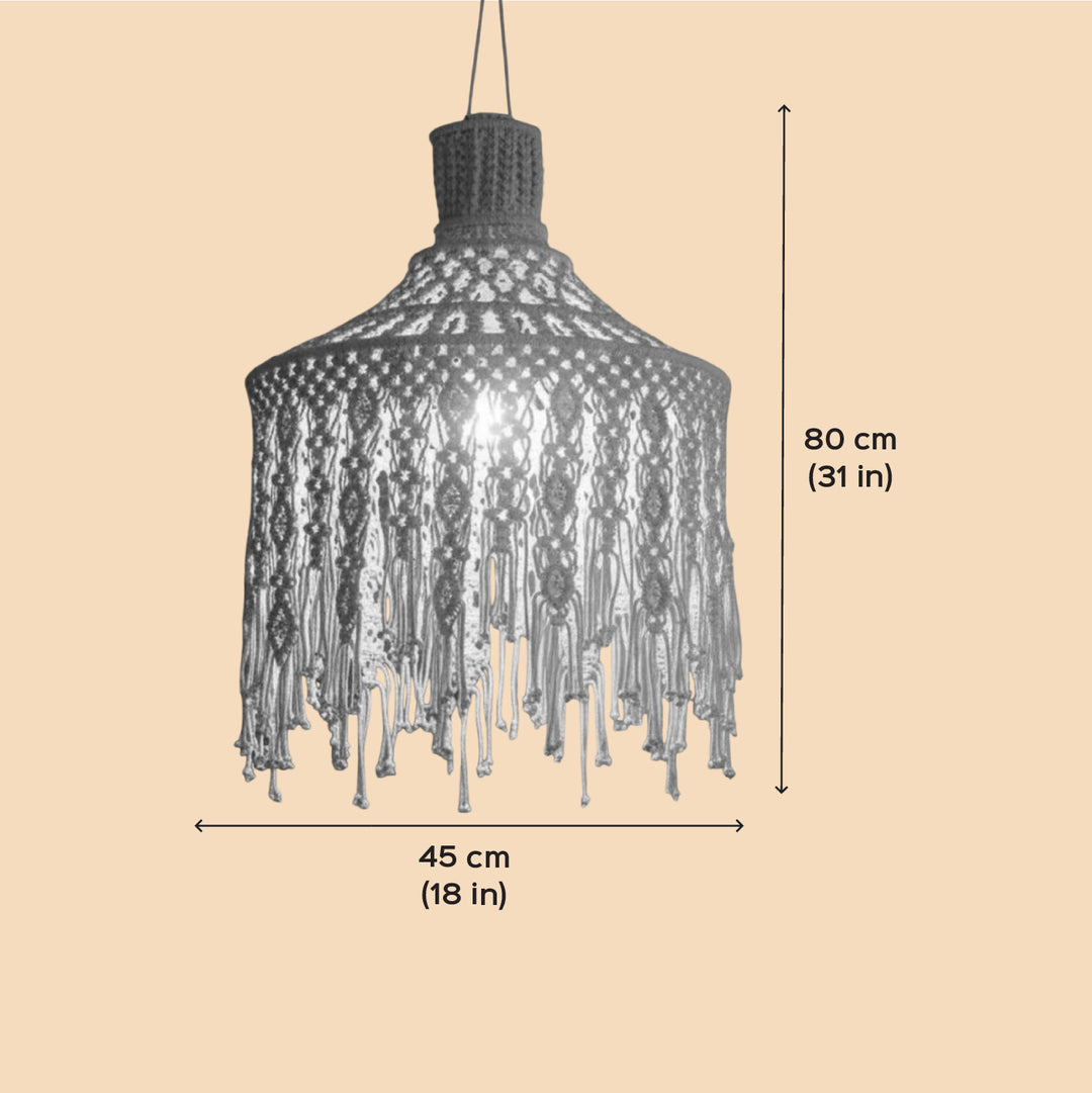 Handmade Macrame Boho Design Cotton Hanging Lamp