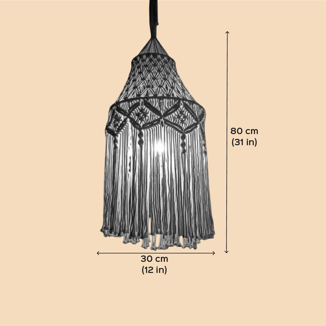 Handmade Macrame Aesthetic Design Cotton Hanging Lamp