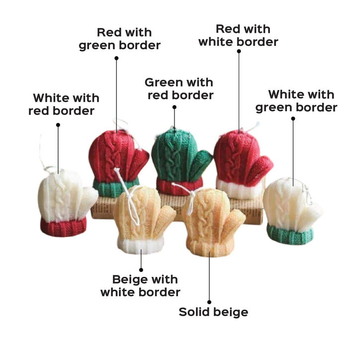 Handmade Mitten Soy Wax Candle For Christmas Decoration | Set Of 2
