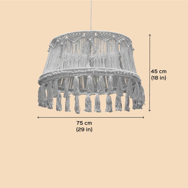 Handmade Macrame Tassel Design Cotton Hanging Lamp