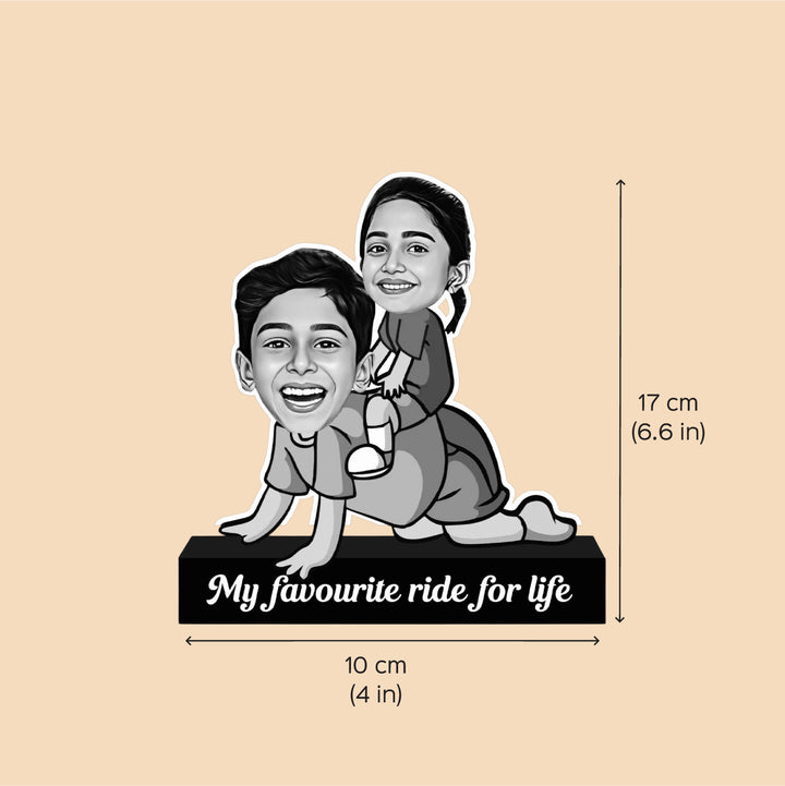Photo Personalized Printed My Favorite Ride For Life Acrylic Caricature Cutout With Stand