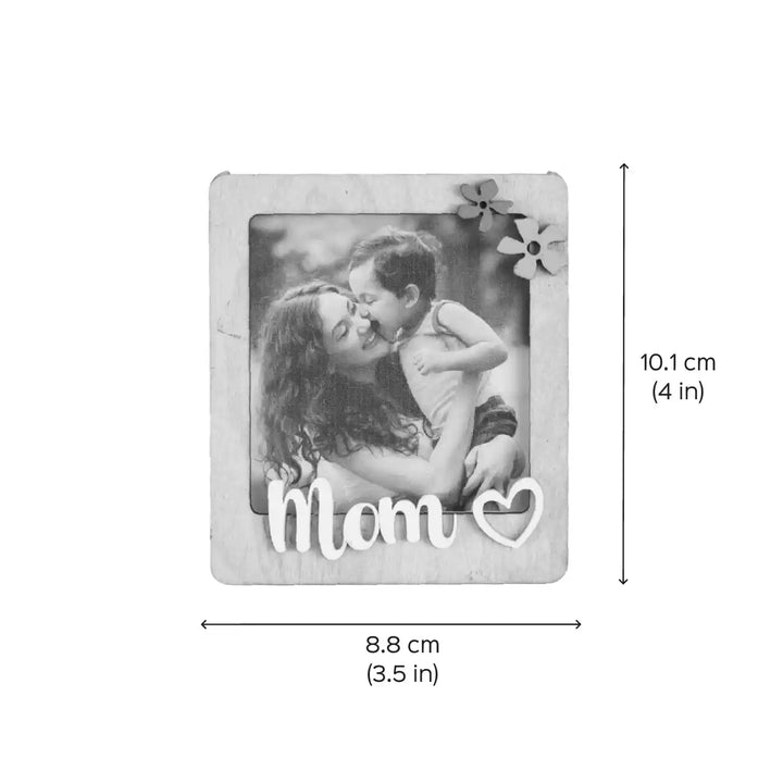 Photo Personalized Handmade Mom Theme Birch Wood Fridge Magnet