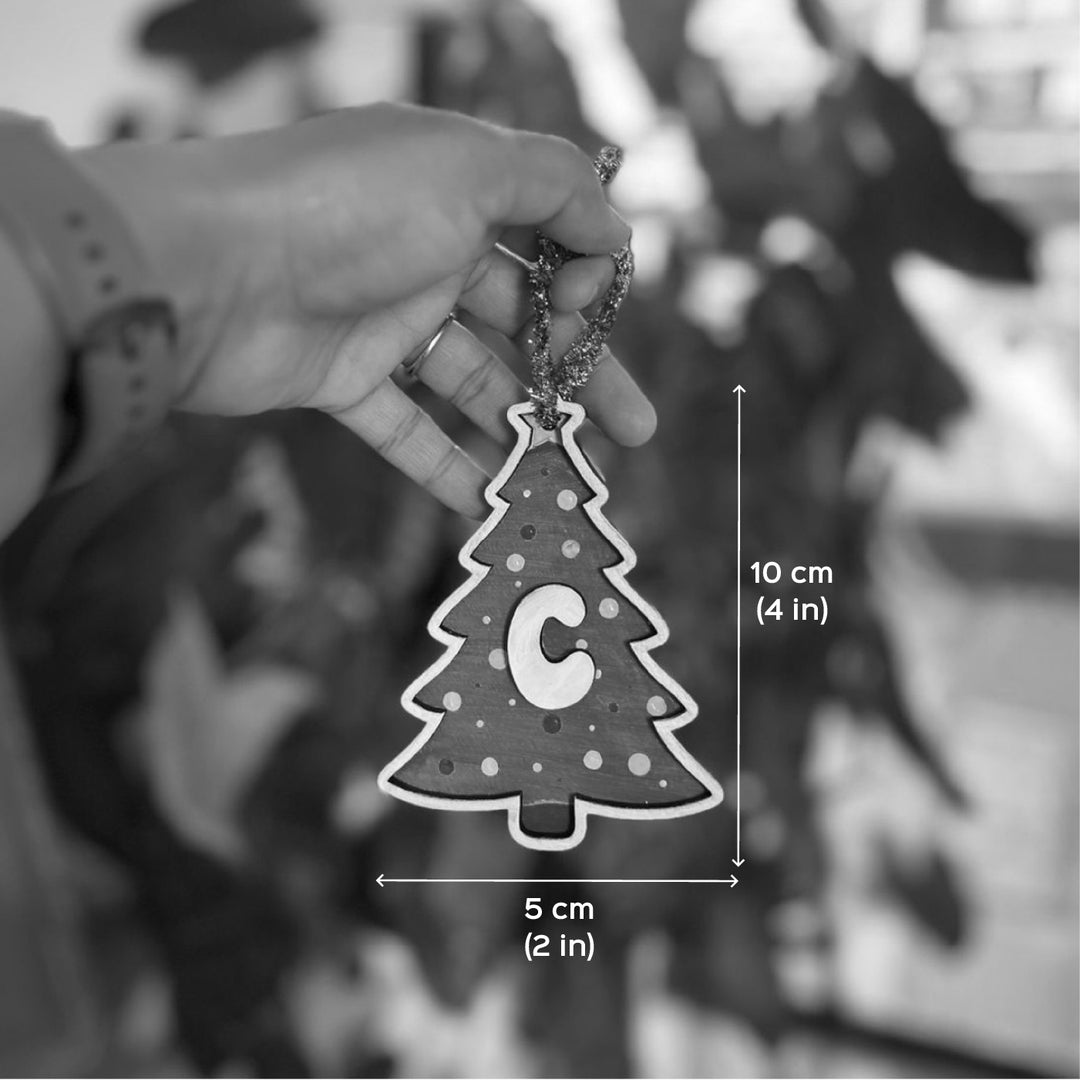 Personalized Hand-Painted Xmas Tree Wooden Ornament For Tree Decoration