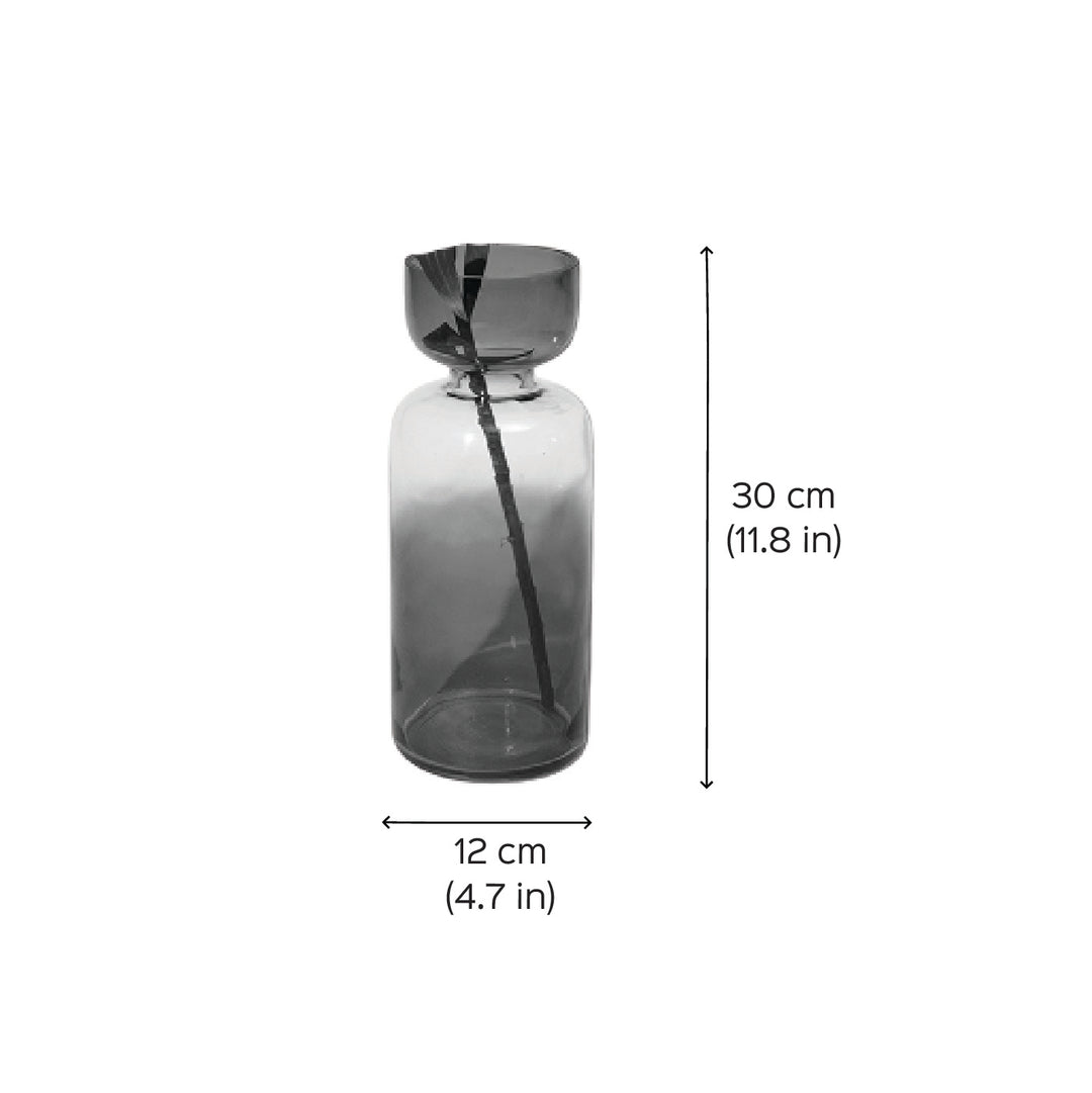 Handmade Haze Brown Grande Tinted Glass Vase | 11.8 inch