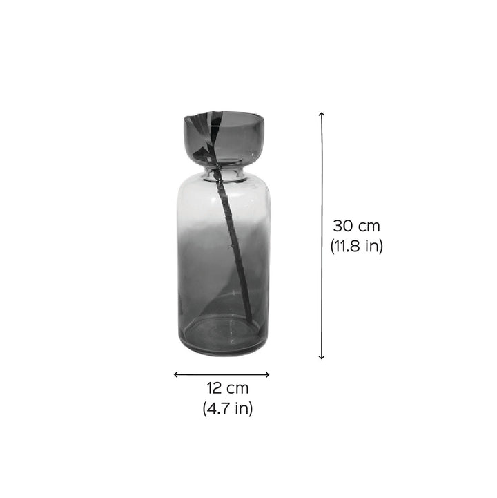 Handmade Haze Brown Grande Tinted Glass Vase | 11.8 inch