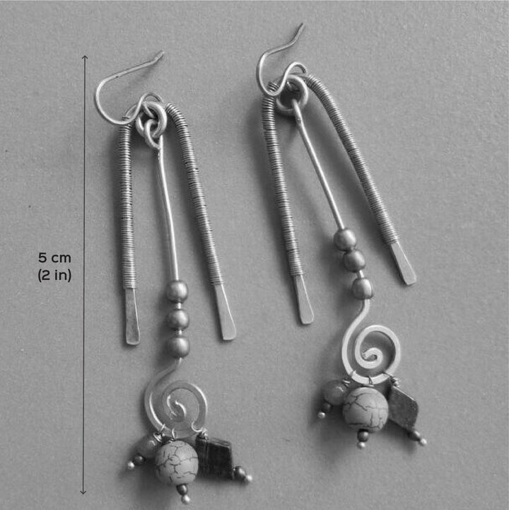 Handmade Wire Wrapped U Shaped Brass Earrings