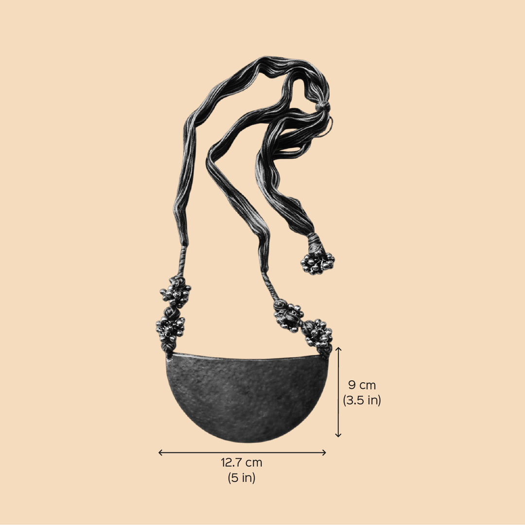 Handmade Full Moon Shaped Ghungroo Copper Enamel Necklace