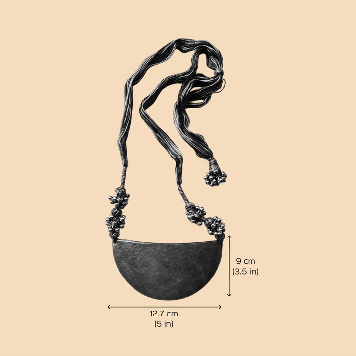 Handmade Full Moon Shaped Ghungroo Copper Enamel Necklace